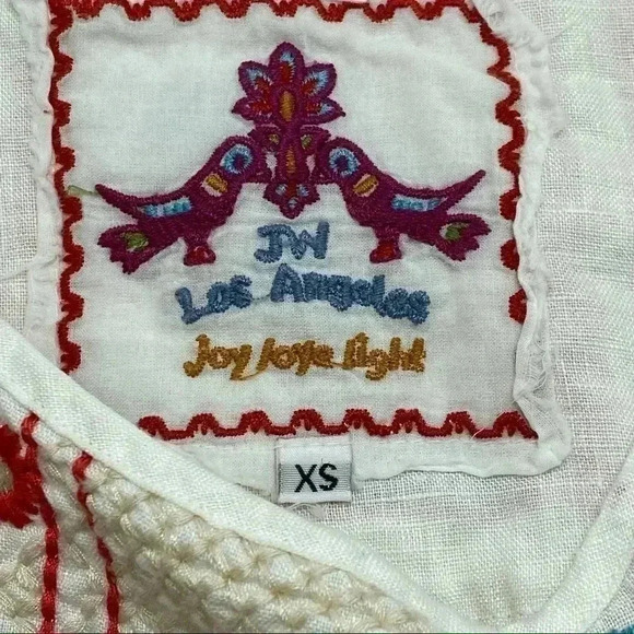 Johnny Was Los Angeles 100% linen embroidered tunic dress size XS - Picture 6 of 8